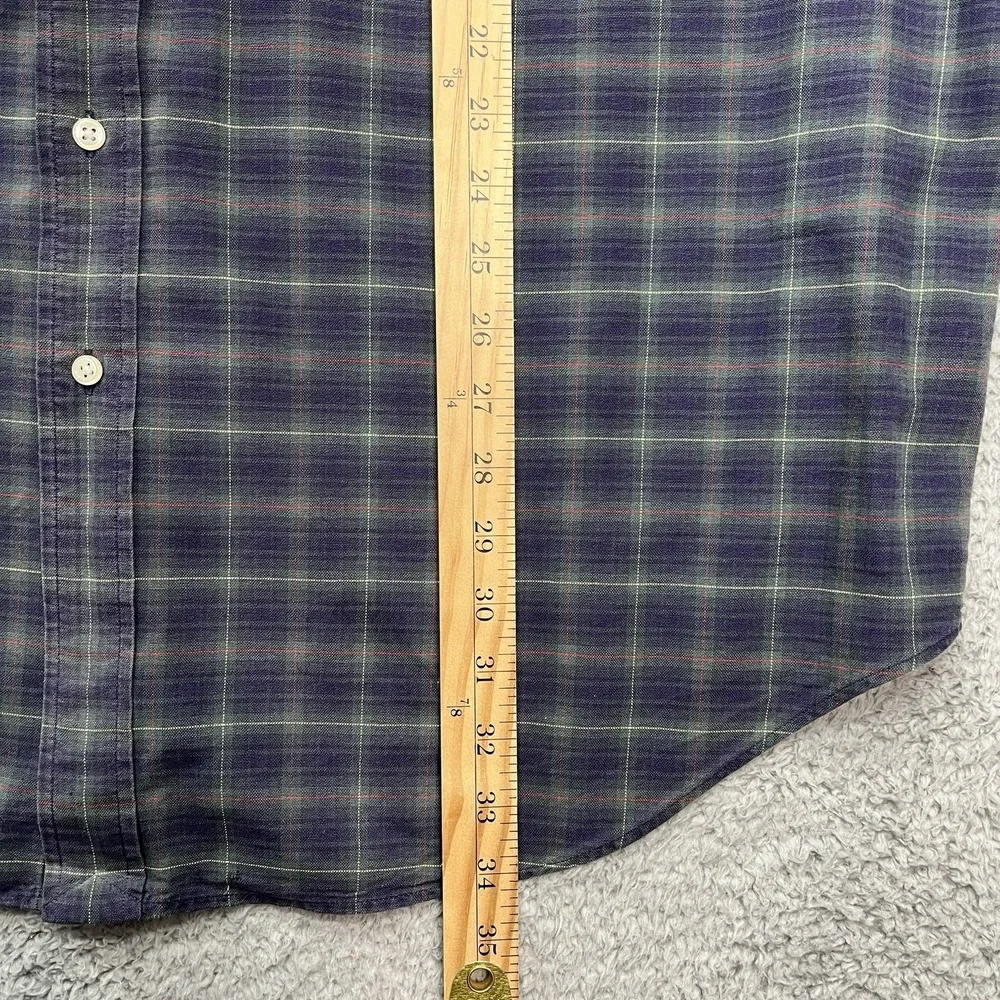 Polo Ralph Lauren Tartan Plaid Shirt Mens 2XLT Tall Classic‎ Fit Blue Green